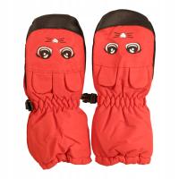 Детские лыжные перчатки с одним пальцем красный