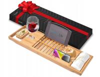 TACA NA WANNĘ DO KĄPIELI BAMBUSOWA PÓŁKA ŁAZIENKOWA DREWNIANA NATURALNA SE