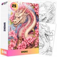 Kolorowanka SMOKI Dla Dorosłych i Dzieci Kolorowanki Antystresowe WZORY 64A