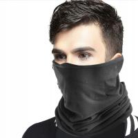 Maska Chusta Komin Szal Bandana Na Twarz Polarowa Ciepła STREETWEAR Czarna