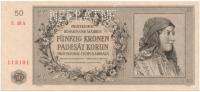 6.hyr.Czechy i Morawy, 50 Koron 1944 Neplatne
