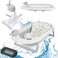 Детская складная ванна OLA для ребенка, ЖК-термометр, подушка, большая ванна