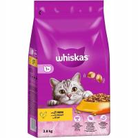 WHISKAS Adult 3,8 кг-сухой корм для взрослых кошек с вкусной курицей
