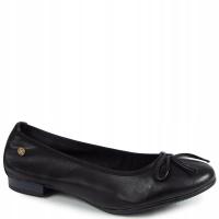 MACIEJKA P6800-01/00-0 CZARNE SKÓRZANE BALERINY
