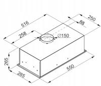 Встраиваемая кухонная вытяжка под шкафом 60 см Globalo LATAPIO белый светодиодное стекло