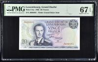 Luksemburg 20 Frank 1966 P-54a UNC PMG 67 EPQ