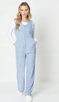 NIEBIESKIE KLASYCZNE OGRODNICZKI PRĄŻKOWANE ZAMEK KIESZENIE OASIS 34