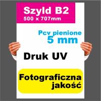 Tablica szyld plansza z wydrukiem pcv 5mm B2 50x70,7cm druk UV reklama