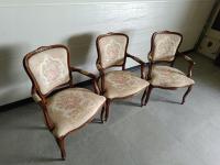 KRZESŁA LUDWIKOWSKIE HAFTOWANE KOMPLET 3 SZTUKI