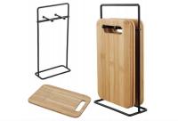 Набор разделочных досок кухонная доска 4 шт деревянная бамбуковая стойка