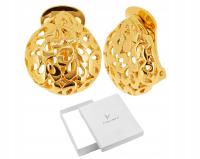 Женские серьги-клипсы с золотым покрытием 24k ажурные большие ювелирные изделия COLIBRA