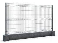 Ogrodzenie panelowe panel systemowy 3D 1,45x2,5m + podmurówka GRAFIT