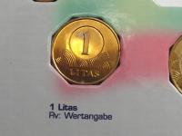 Litwa 1 Litas 2001 st. UNC- , Proszę przeczytać opis *