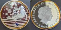 Australia 1 dolar 2010r. KM 1325 Austr. Team Olimpijski srebro 31,1gr KOLOR