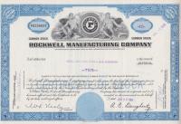 Rockwell Manufacturing Company Akcja 10 Share USA inżynieria mechaniczna