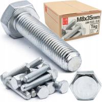 Śruba M8x35 sześciokątna na klucz ocynkowana ocynk DIN 933 kl.8.8 1kg