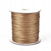 Poliestrowy Sznurek Snake Błysk Do DIY Brązowy TOPLIWY 1mm 20m BEZ SZPULI