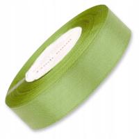 Wstążka satynowa zielona khaki 25mm 32mb tasiemka dekoracyjna do ozdób