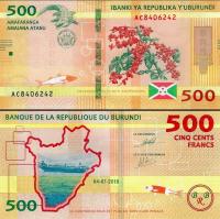 BURUNDI - 500 FRANKÓW - 2018 - P 50B - UNC + GRATIS *NN