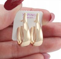 KOLCZYKI POZŁACANE 18 KRT TRADYCJA PODKÓWKI 2,7 cm STAL