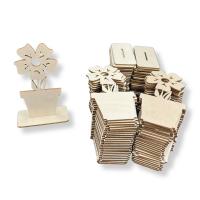 Деревянный цветок анютины глазки на подставке 13,5 см набор 50 шт Для украшения