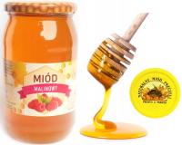 MIÓD MALINOWY NEKTAR Zbiór 2025 Polski 1,1kg + Gratis nabierak do miodu