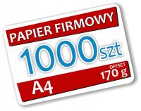 Papier Firmowy A4 1000 szt Kolor 170g PROJEKT - Gruby - CANVA