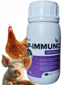AP-IMMUNO 250ml Czosnek Tymianek Skrzyp wit E dla Drobiu Wspomaga Odporność