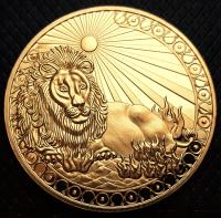 Знаки Зодиака-Лев, позолоченная медаль