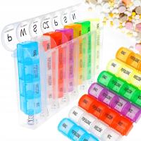 Коробка для лекарств таблетки контейнер органайзер коробка польские надписи 7 дней V3