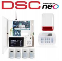 SYSTEM ALARMOWY DSC GSM LTE ZESTAW 4 CZUJEK RUCHU BOSCH DO DOM SKLEP FIRMY