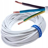 Przewód kabel H05VVF OWY 3x2,5mm2 PRZEDŁUZACZ biały 100m