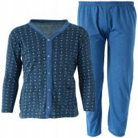 Мужская пижама из хлопка с длинным рукавом, Пижама на молнии, брюки 3XL / 4XL