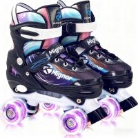 Wrotki Mignor MIG709 KLASYCZNE WROTKI 4 ROZMIAR REGULOWANE czarny, fioletowy r. 26-31