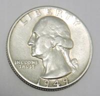 USA quarter 25 cents 1949D Washington