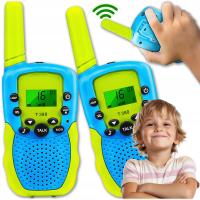 WALKIE TALKIE KRÓTKOFALÓWKA DLA DZIECI WYŚWIETLACZ LCD ZASIĘG 3 KM 2 SZT.