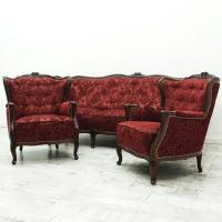 (Сделка-5%!) Антиквариат, красивый стильный набор диван 2 x кресло после ремонта