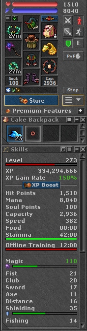 TIBIA 273 ED + 110 MLVL + 3 CHARMY + QUESTY + 250K + REFUGIA + EQ + FREE RK