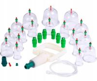 Bańki bezogniowe 18szt chińskie próżniowe pompka wężyk końcówki magnetyczne