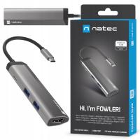 Stacja dokująca USB Natec Fowler Slim Multiport USB-C PD, 2x USB 3.0, HDMI