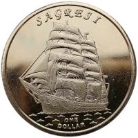 GILBERT ISLANDS - KIRIBATI 1 DOLLAR 2017 STATEK ŻAGLOWIEC - SAGRESI UNC
