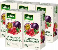 Herbata owocowa Vitax żurawina i marakuja 20t x5
