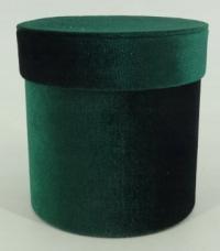 Flower box pudełko welur zamsz pojedyncze aksamit butelkowa zieleń