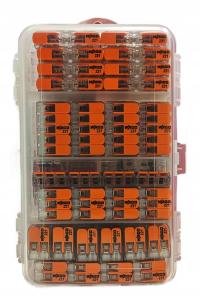 WAGO BOX 155 szt Zestaw szybkozłączek WAGO 221+2273 Organizer do instalacji