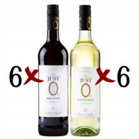 JUST 0 - безалкогольное вино полусладкое красное, белое набор из 12 бутылок