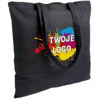 TORBA REKLAMOWA BAWEŁNIANA CZARNA - WŁASNY NADRUK LOGO