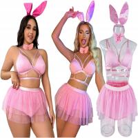 Костюм кролика эротическое белье женский сексуальный комплект Розовый кролик L