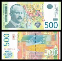 SERBIA 500 Dinara 2011 P-59a Seria AA UNC