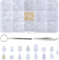 НАБОР НОСОВЫХ НАКЛАДОК ДЛЯ РЕМОНТА ОЧКОВ СИЛИКОНОВЫЕ НОСОВЫЕ НАКЛАДКИ 75 ПАР НОСОВЫЕ НАКЛАДКИ ПИНЦЕТ