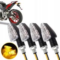 Kierunkowskazy motocyklowe czarne dymione LED 4 SZT